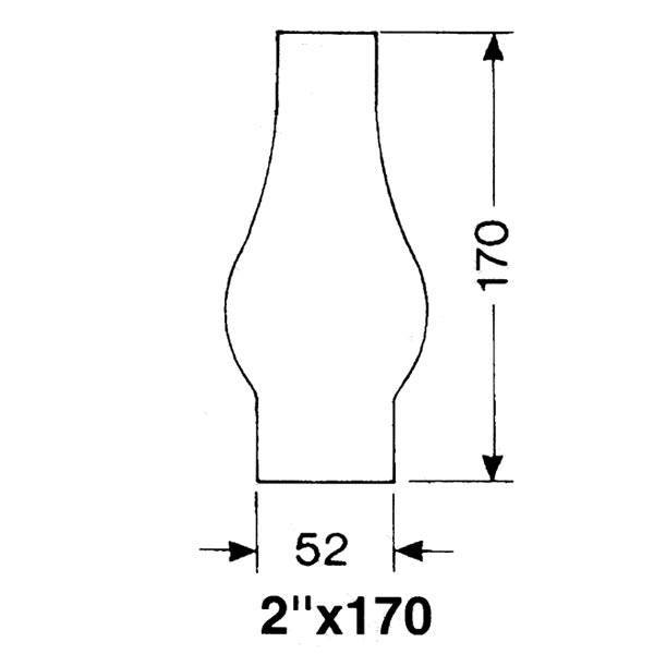 DHR, Lampenglas 2''' x 170mm, Ø 52mm